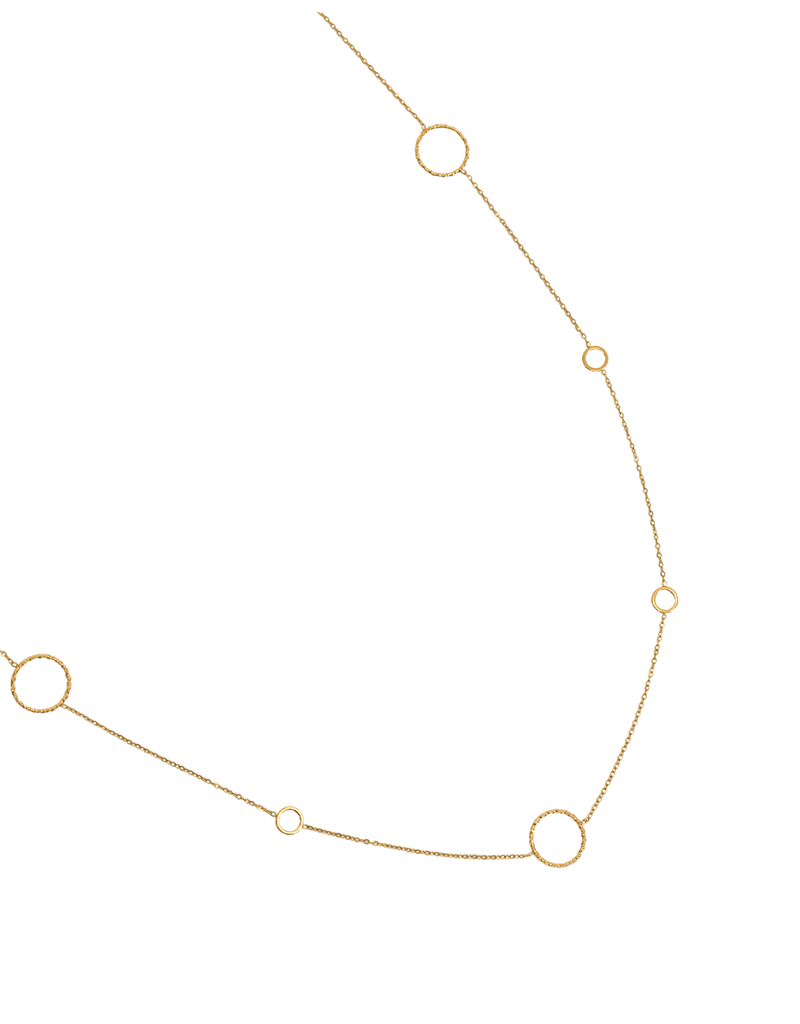 Lange ketting met cirkels - goud