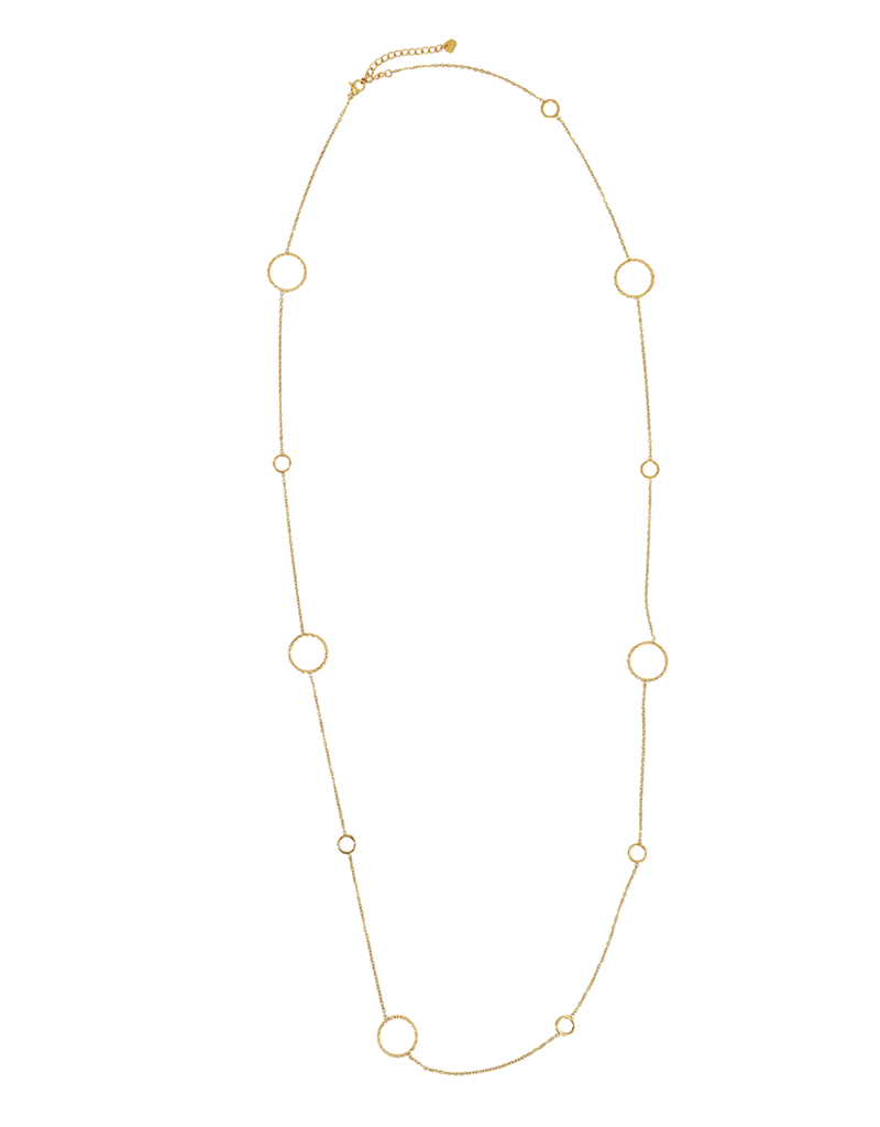 Lange ketting met cirkels - goud