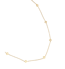 21Jewelz Lange ketting met klavertjes - goud