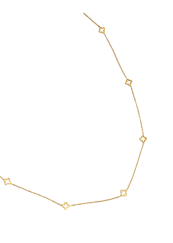 21Jewelz Lange ketting met klavertjes - goud