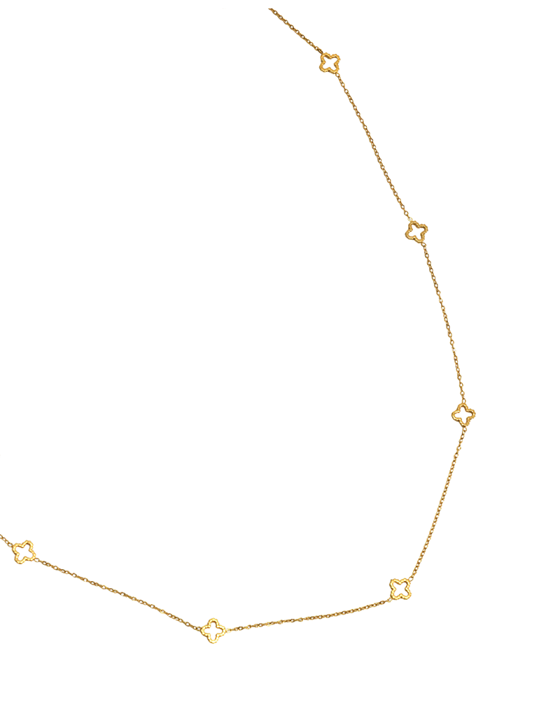 21Jewelz Lange ketting met klavertjes - goud