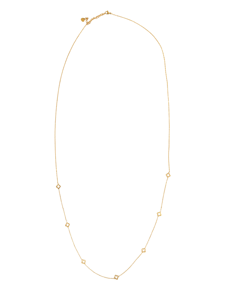 21Jewelz Lange ketting met klavertjes - goud