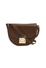 21Jewelz Halfronde tas met gouden sluiting - bruin