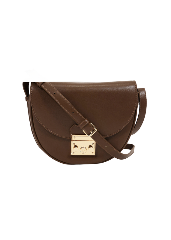 21Jewelz Halfronde tas met gouden sluiting - bruin