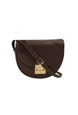 21Jewelz Halfronde tas met gouden sluiting - donkerbruin