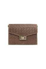 21Jewelz Tas met gevlochten patroon - taupe