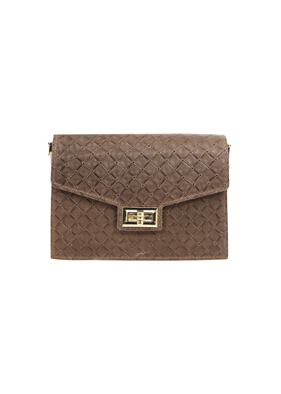 21Jewelz Tas met gevlochten patroon - taupe