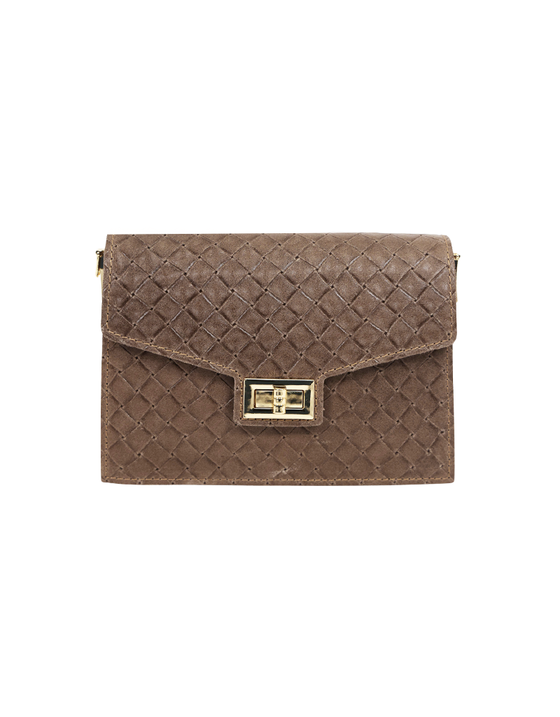 21Jewelz Tas met gevlochten patroon - taupe