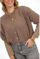 PRE ORDER Cropped vestje met knoopjes - bruin