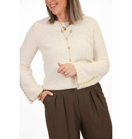21Jewelz Gemêleerde trui met gouden details – ecru