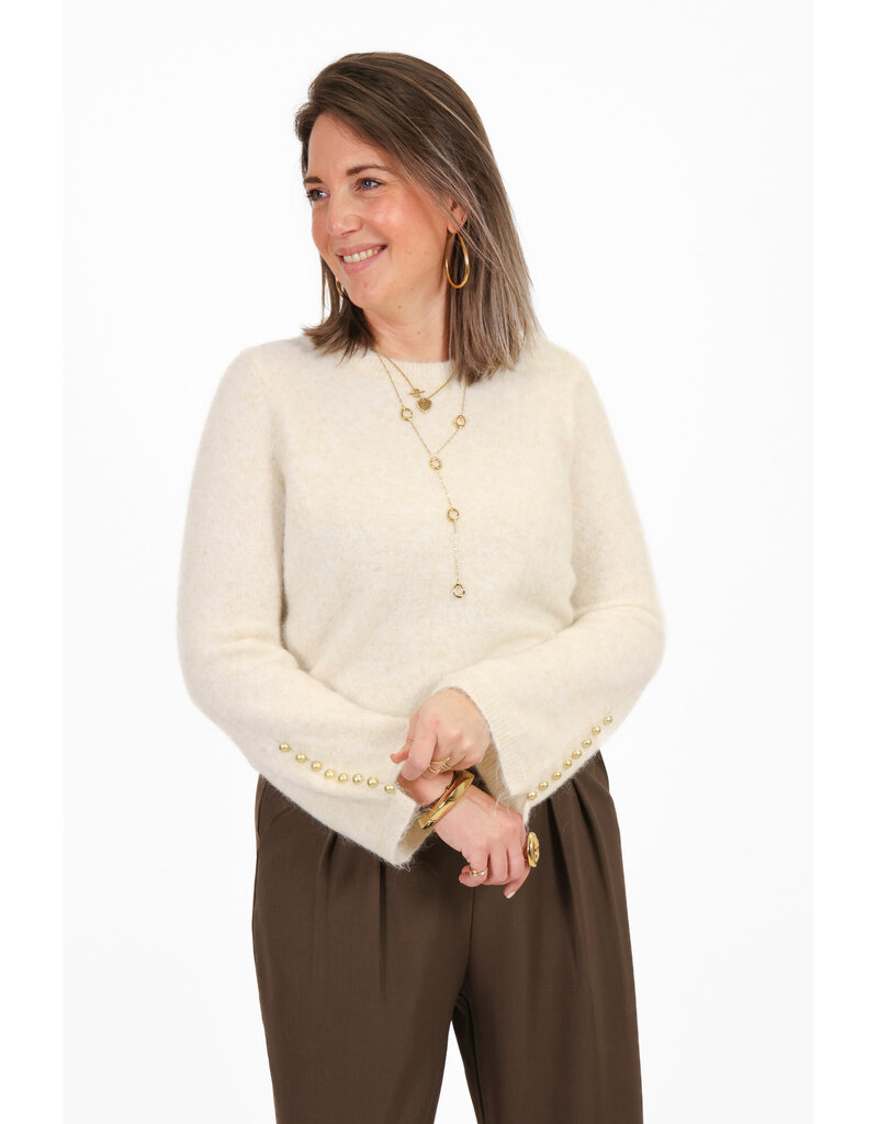 21Jewelz Gemêleerde trui met gouden details – ecru