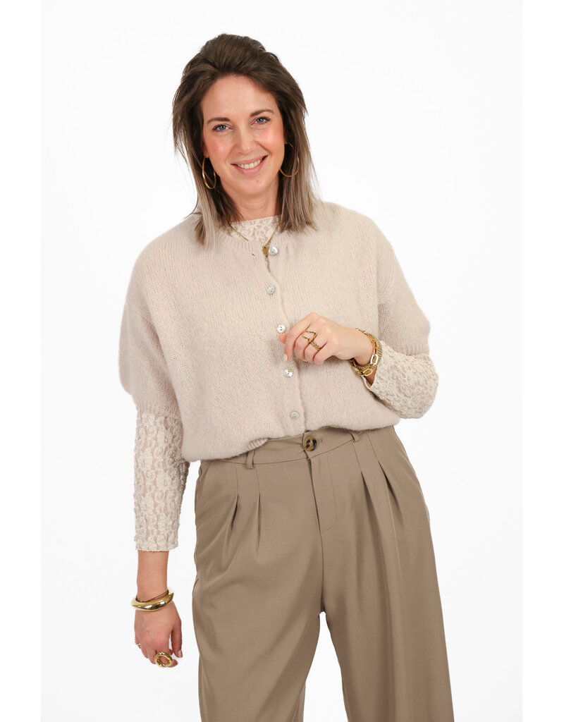 21Jewelz PRE ORDER Cropped vestje met knoopjes - beige