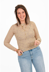 21Jewelz Mesh top met bloemenprint - beige