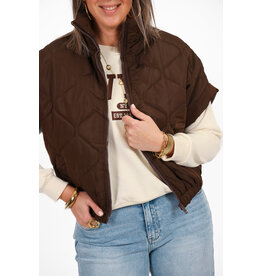 21Jewelz Gewatteerde bodywarmer - donkerbruin