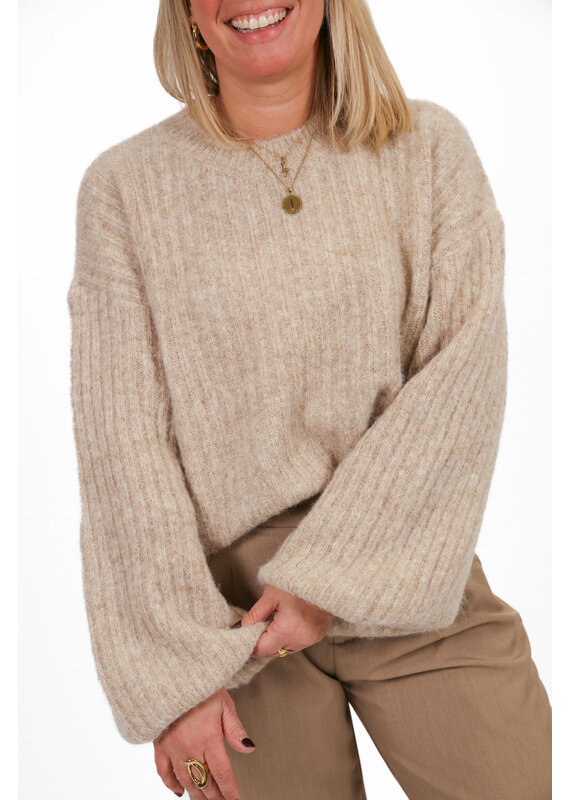 21Jewelz Effen wollige trui - beige
