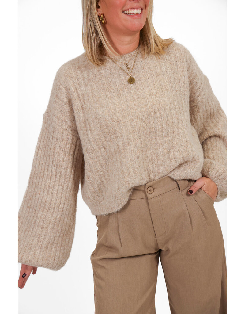 21Jewelz Effen wollige trui - beige