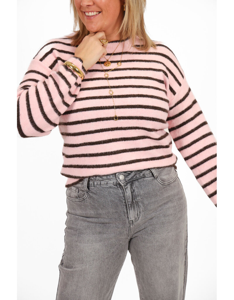 21Jewelz Trui met strepen - roze/bruin