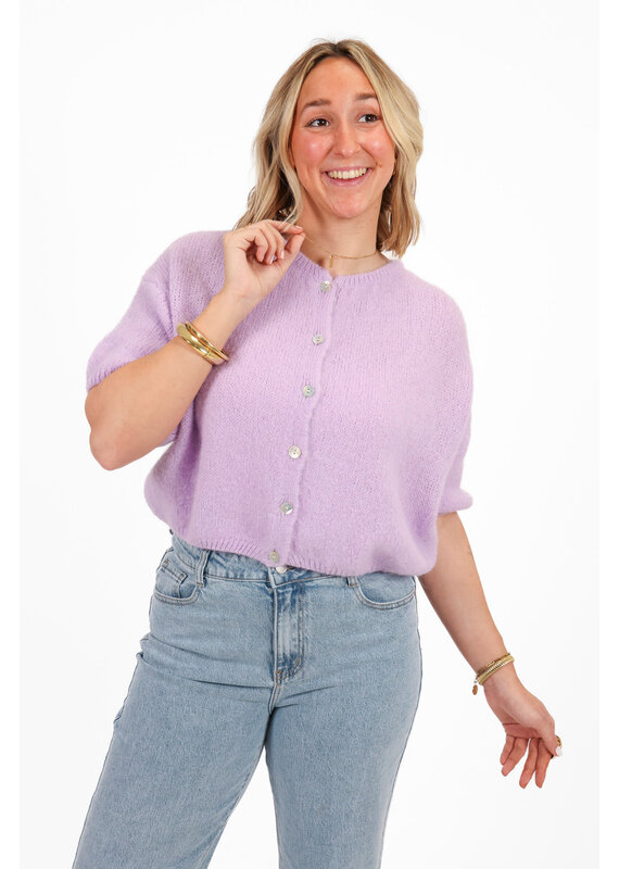 21Jewelz Cropped vestje met knoopjes - lila