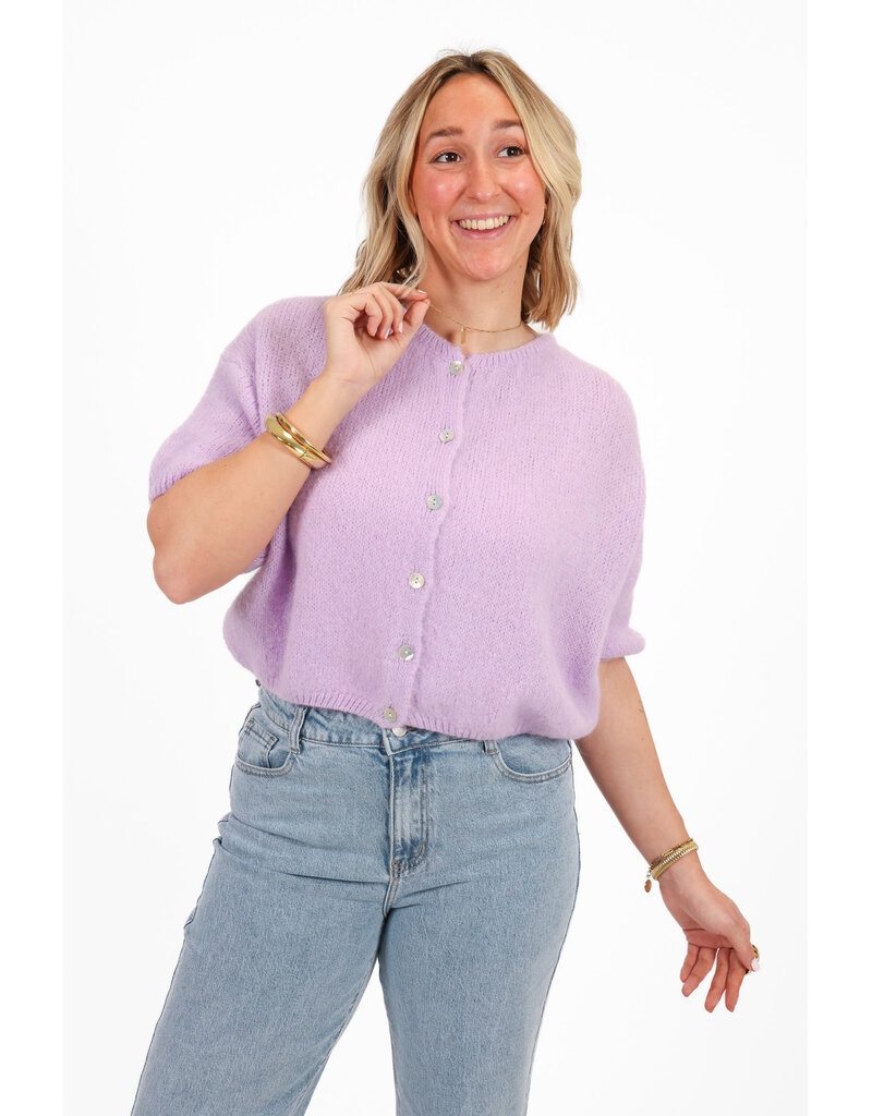 21Jewelz Cropped vestje met knoopjes - lila