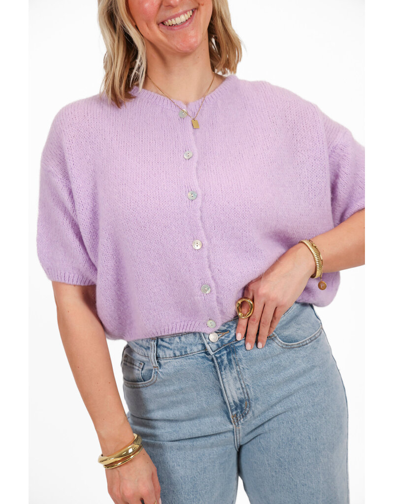 21Jewelz Cropped vestje met knoopjes - lila