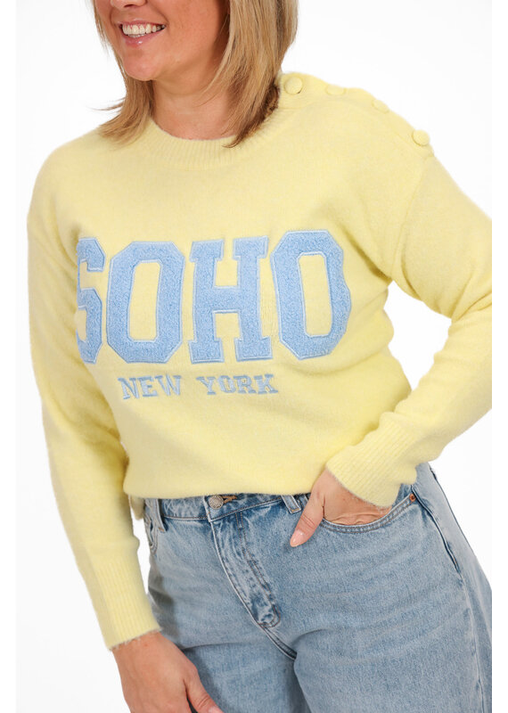 21Jewelz Soho trui - lichtgeel/lichtblauw