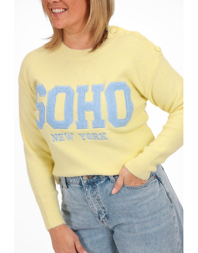 21Jewelz Soho trui - lichtgeel/lichtblauw