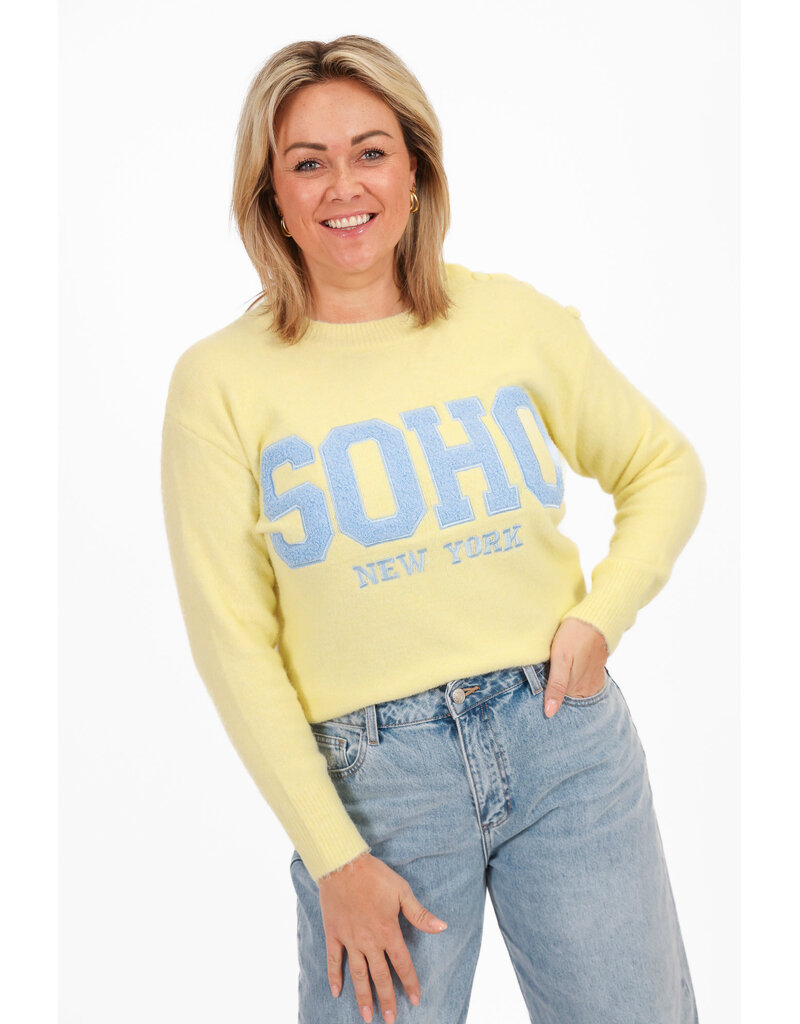 21Jewelz Soho trui - lichtgeel/lichtblauw