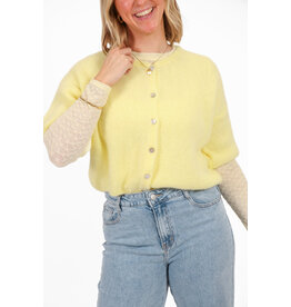 21Jewelz Cropped vestje met knoopjes - lichtgeel