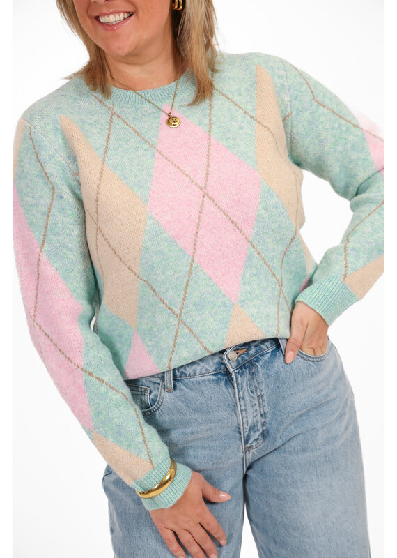 21Jewelz Geruite trui  - multi-colour
