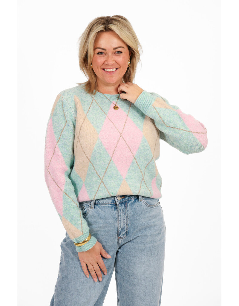 21Jewelz Geruite trui  - multi-colour