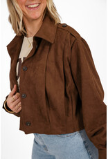 21Jewelz Suede jasje met pofmouw en knoopjes - bruin