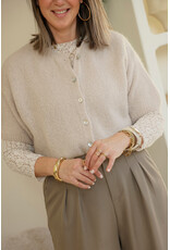 21Jewelz Cropped vestje met knoopjes - beige