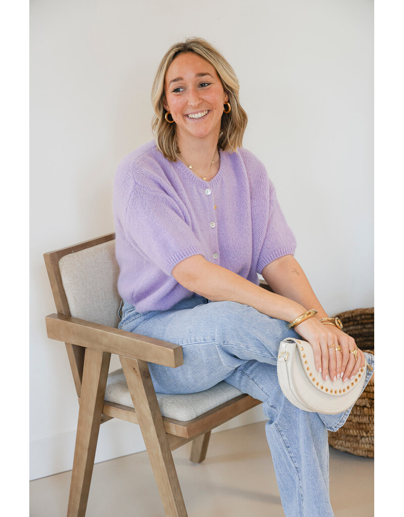 21Jewelz Cropped vestje met knoopjes - lila