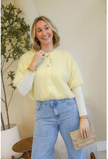 21Jewelz Cropped vestje met knoopjes - lichtgeel