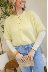 21Jewelz Cropped vestje met knoopjes - lichtgeel