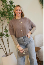 PRE ORDER Cropped vestje met knoopjes - bruin