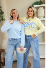 21Jewelz Gemêleerde trui met gouden details – lichtblauw