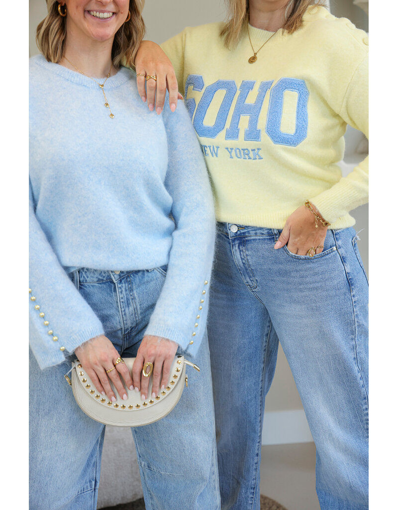 21Jewelz Soho trui - lichtgeel/lichtblauw