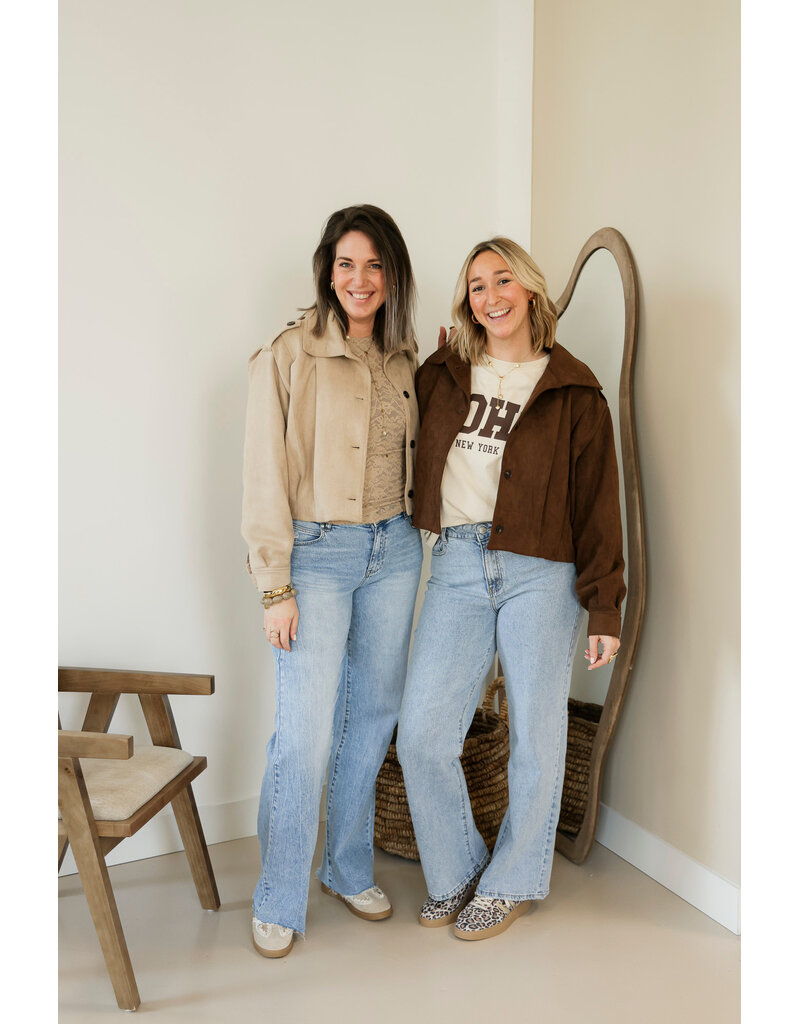 21Jewelz Gerafelde wide leg jeans extra tall - blauw