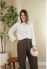 21Jewelz Pantalon met plooien extra long - donker taupe