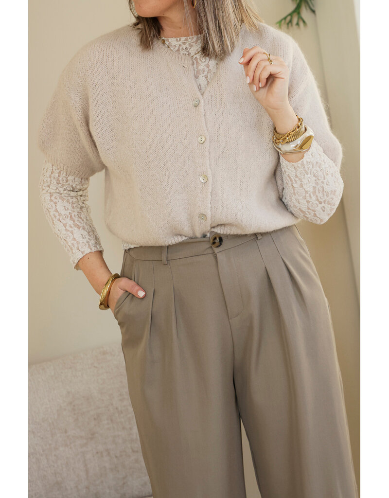 21Jewelz Pantalon met plooien extra long - taupe