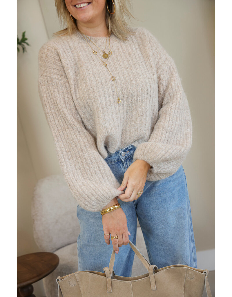 21Jewelz Effen wollige trui - beige