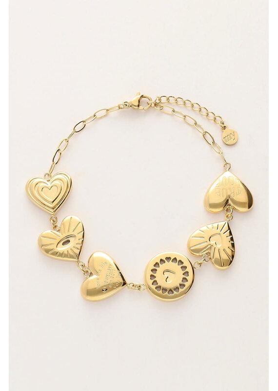 My Jewellery My Jewellery | Iconic armband chunky hartje - goud