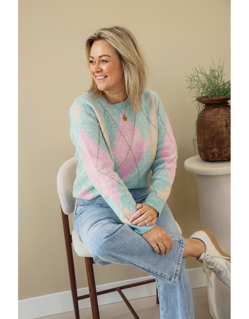 21Jewelz Geruite trui  - multi-colour