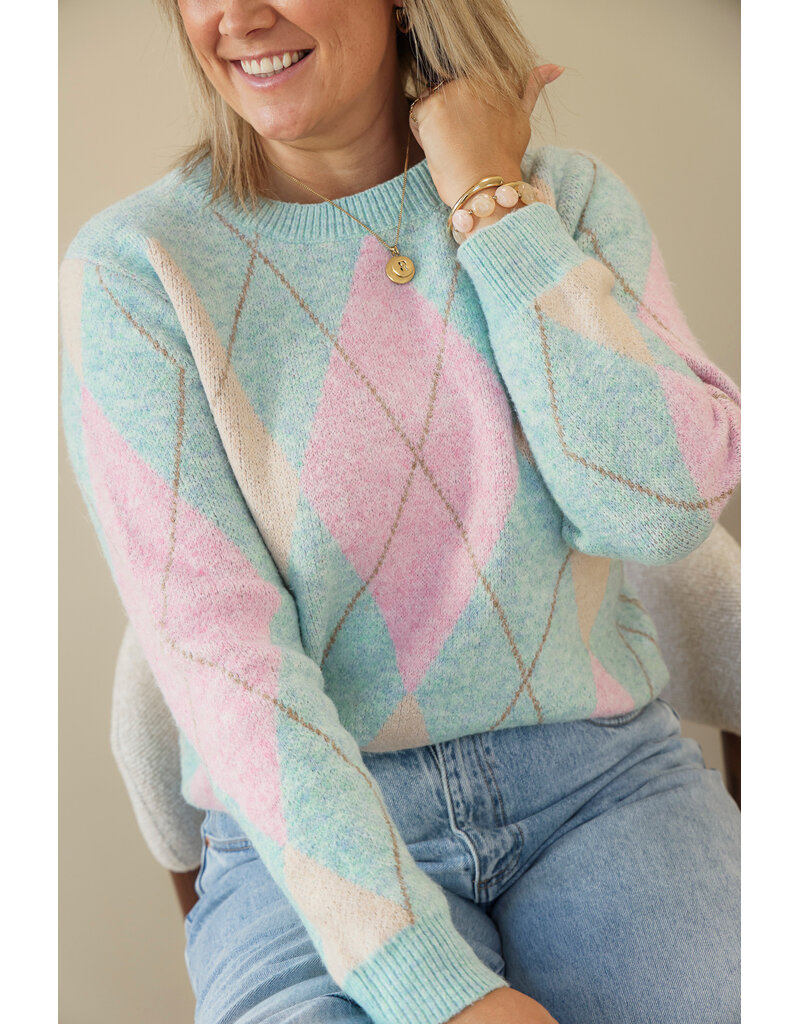 21Jewelz Geruite trui  - multi-colour