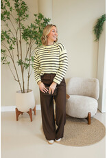 21Jewelz Effen pantalon met elastiek - donkerbruin