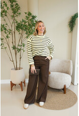 21Jewelz Effen pantalon met elastiek - donkerbruin