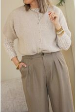 21Jewelz Kanten top met boothals - ecru