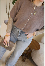 21Jewelz Kanten top met boothals - taupe