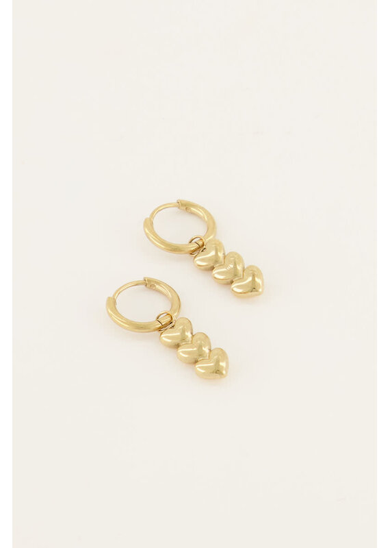 My Jewellery My Jewellery | Oorringen met drie hartjes